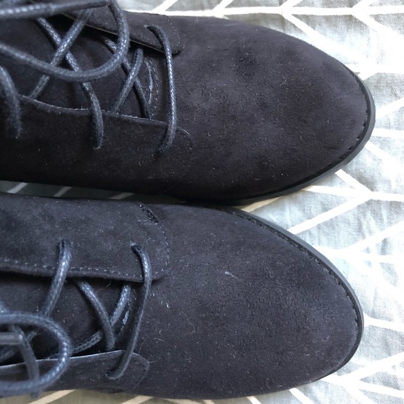 Spring - Black Faux Suede Heeled Boots - Size 8.5 - Picture 9 of 12